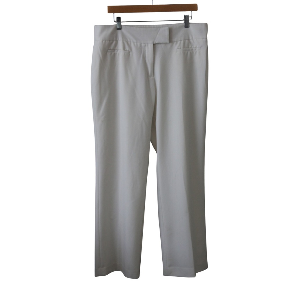 Ruby Road Dress‎ Pants Women Plus Size 14 White/Ivory Single Pleat Lined